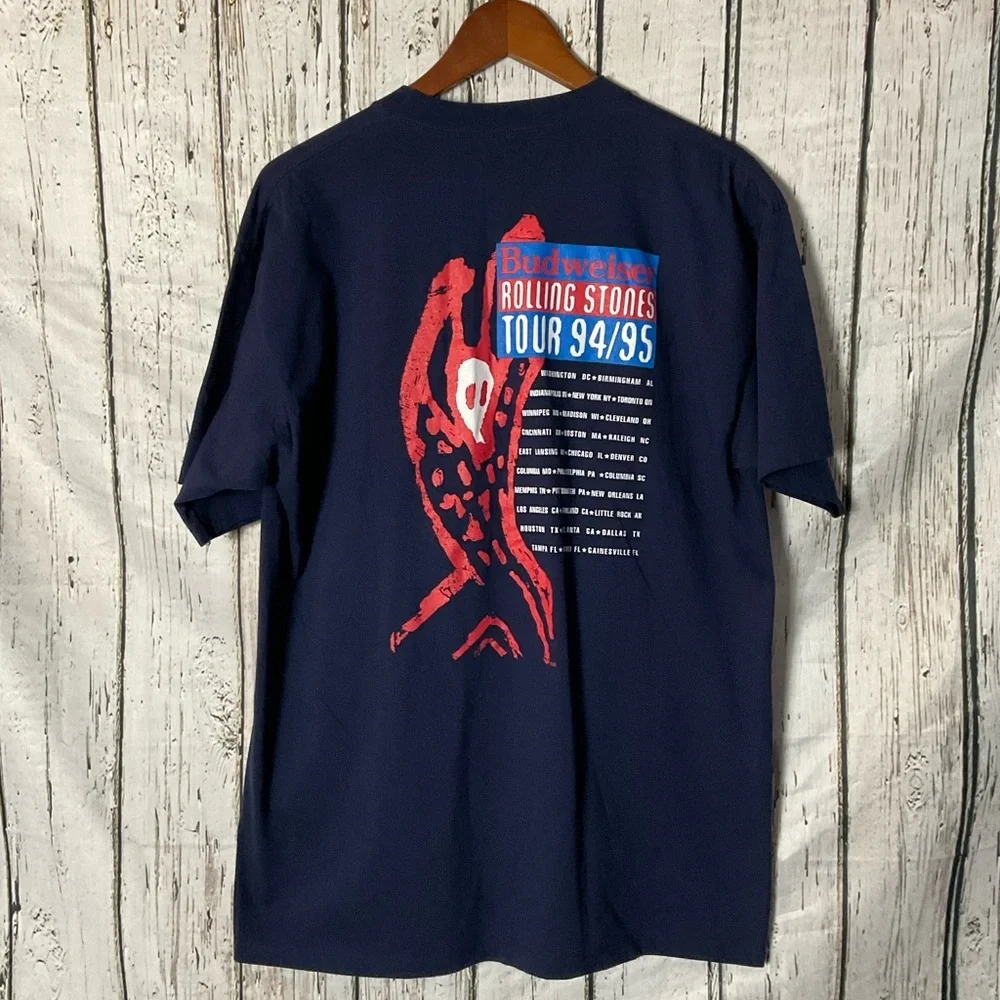 Authentic Vintage 90s Rolling Stones Voodoo Lounge Budweiser Tour Shirt XL - Picture 4 of 5